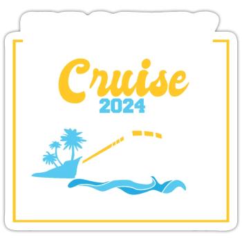 Family Cruise 2024 Voyage Cruising Tour Matching - Sticker size S (10 x 10 cm) - white matte - Front