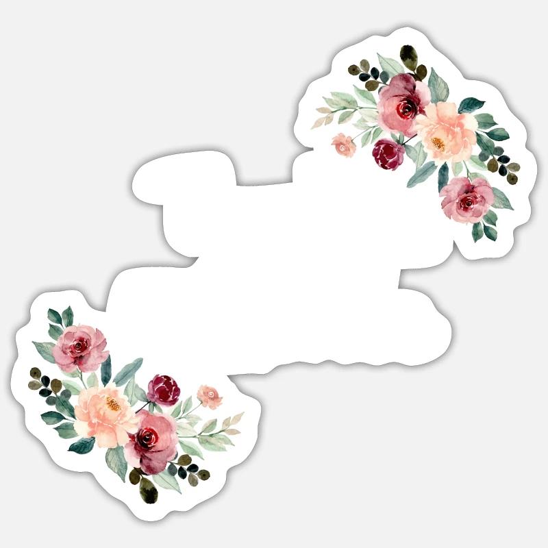 Team de la mariée fleurs Sticker taille S (10 x 10 cm)