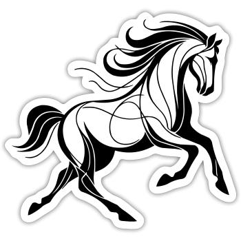 Cheval - Sticker taille S (10 x 10 cm) - blanc mat - Devant