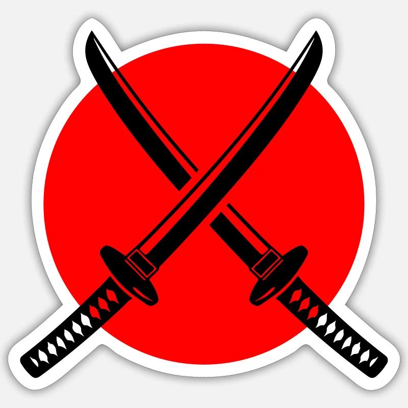 Samurai Sword Symbol - Sticker size S (10 x 10 cm) - white matte
