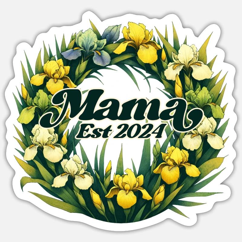 Mama EST 2024 - Sticker Größe S (10 x 10 cm) - Mattweiß