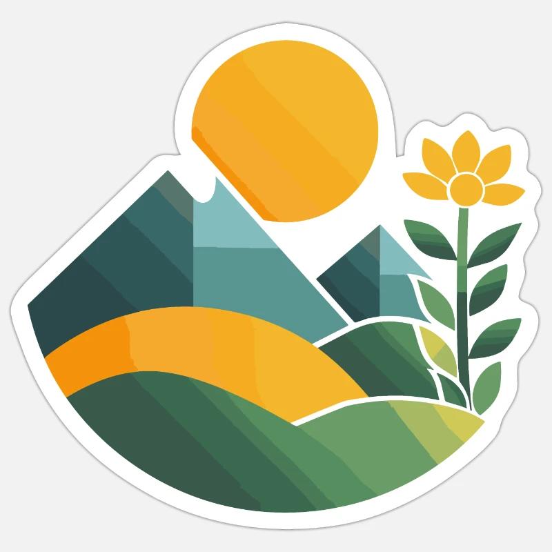 Paysage - Sticker taille S (10 x 10 cm) - blanc mat