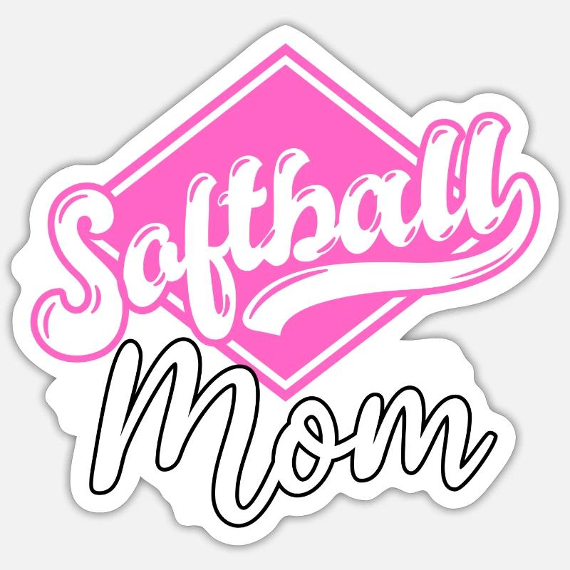 Softball Mom - Sticker size S (10 x 10 cm) - white matte
