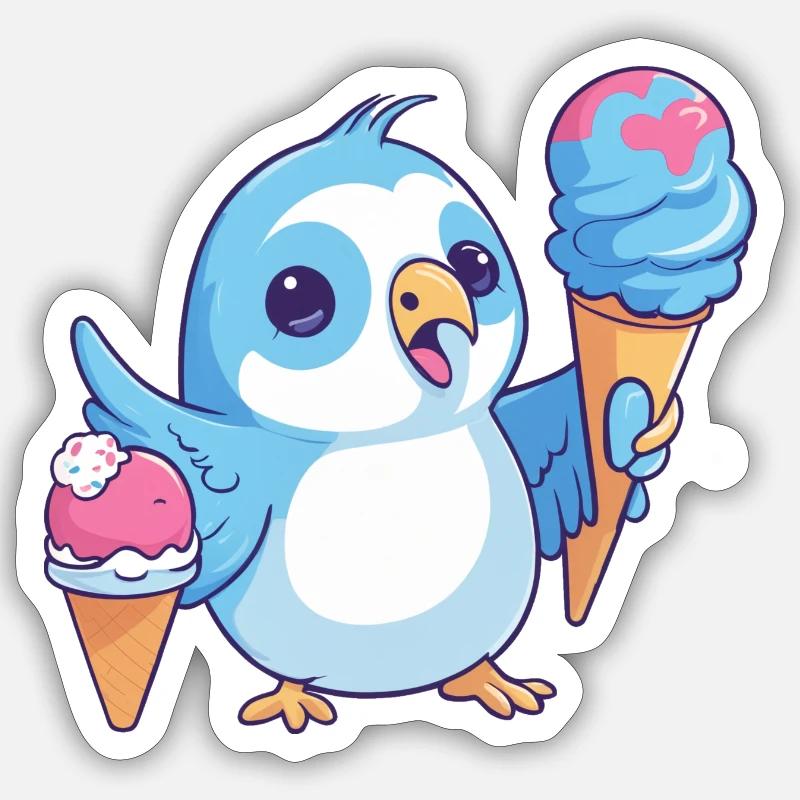 Blue Ice - Sticker Größe S (10 x 10 cm) - Mattweiß