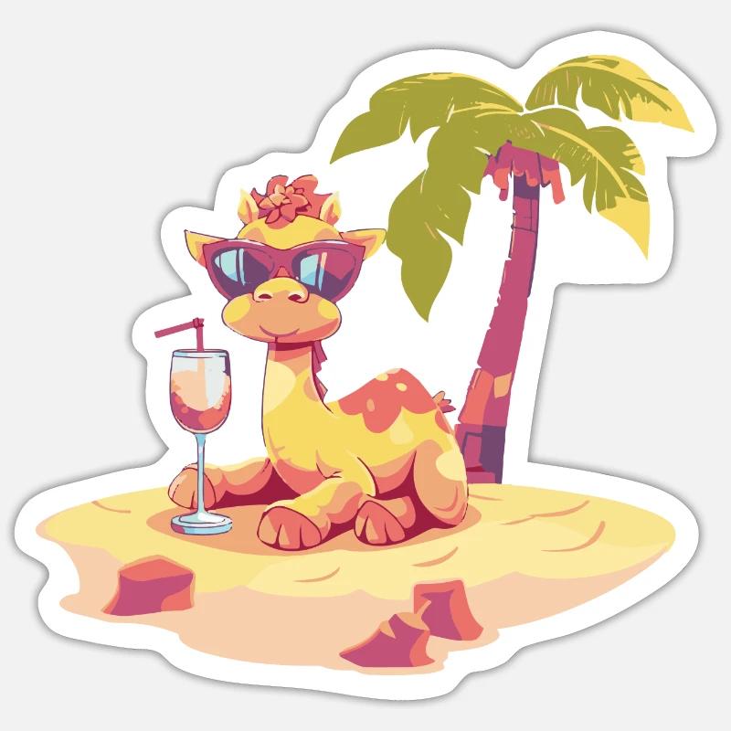 Camel Summer Beach Vacation Sticker size S (10 x 10 cm)