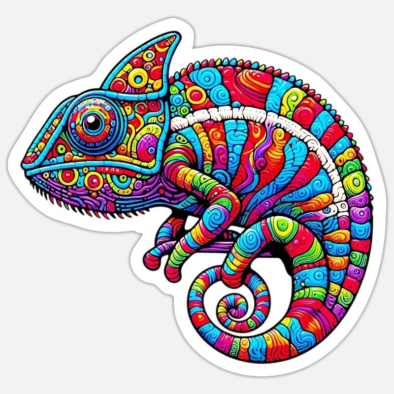 Chameleon - Sticker size S (10 x 10 cm) - white matte