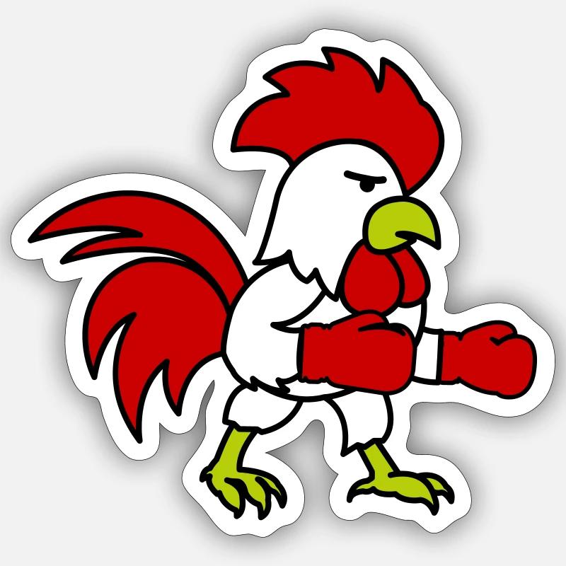 Boxeur - Sticker taille S (10 x 10 cm) - blanc mat