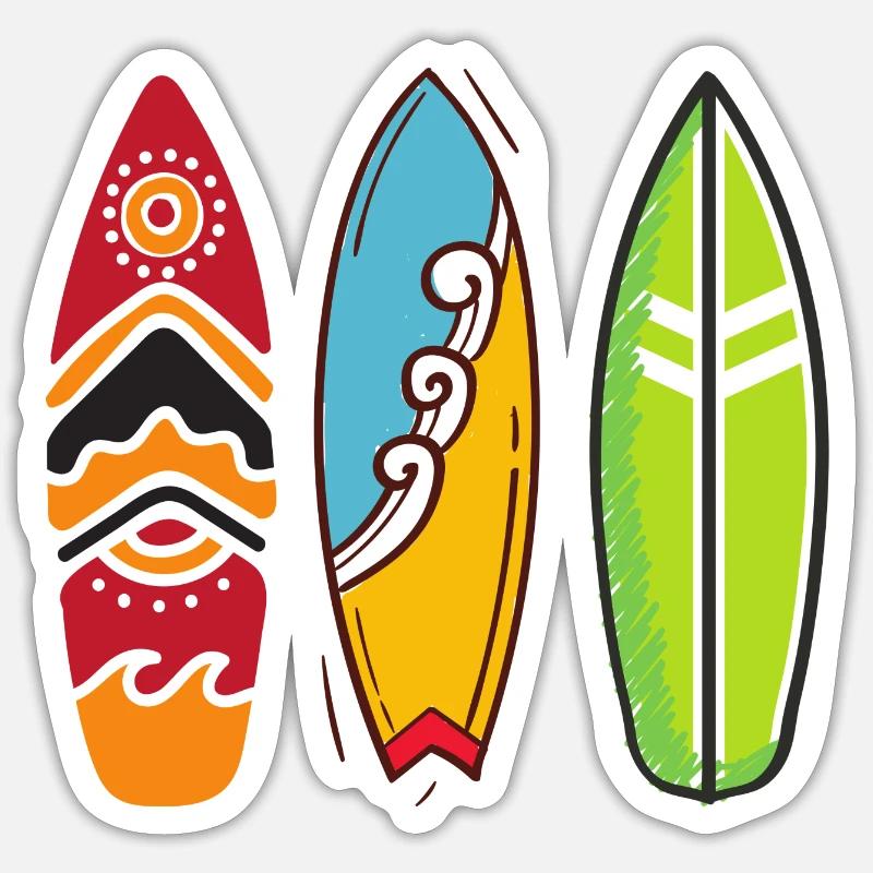 Planches de surf - Sticker taille S (10 x 10 cm) - blanc mat