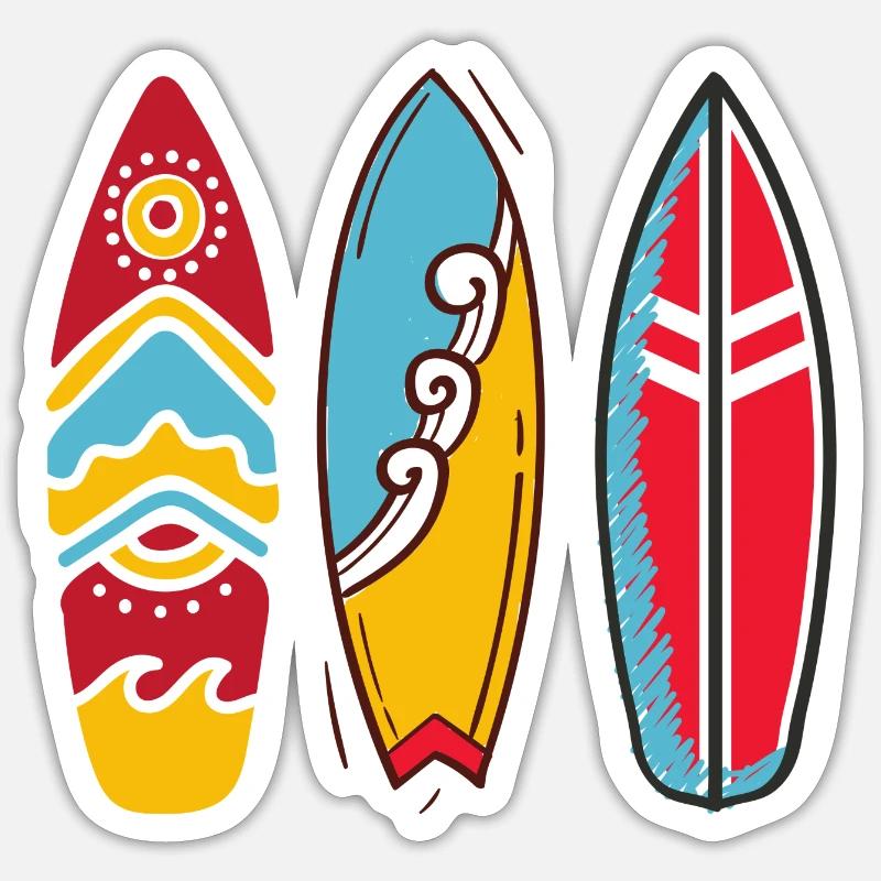 Three pop art surf boards Sticker size S (10 x 10 cm)