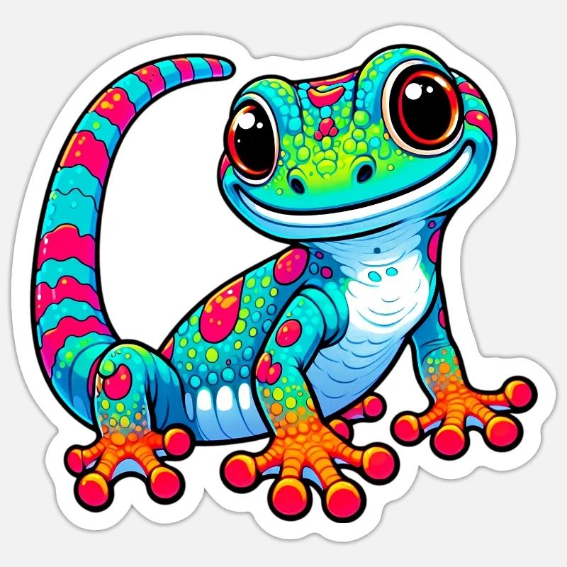 Gecko - Sticker size S (10 x 10 cm) - white matte