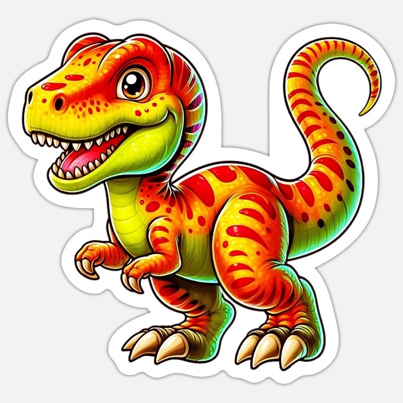 Dinosaure - Sticker taille S (10 x 10 cm) - blanc mat