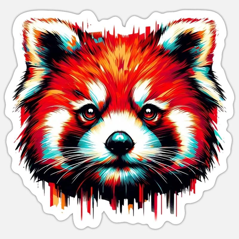 Kleiner Panda - Sticker Größe S (10 x 10 cm) - Mattweiß