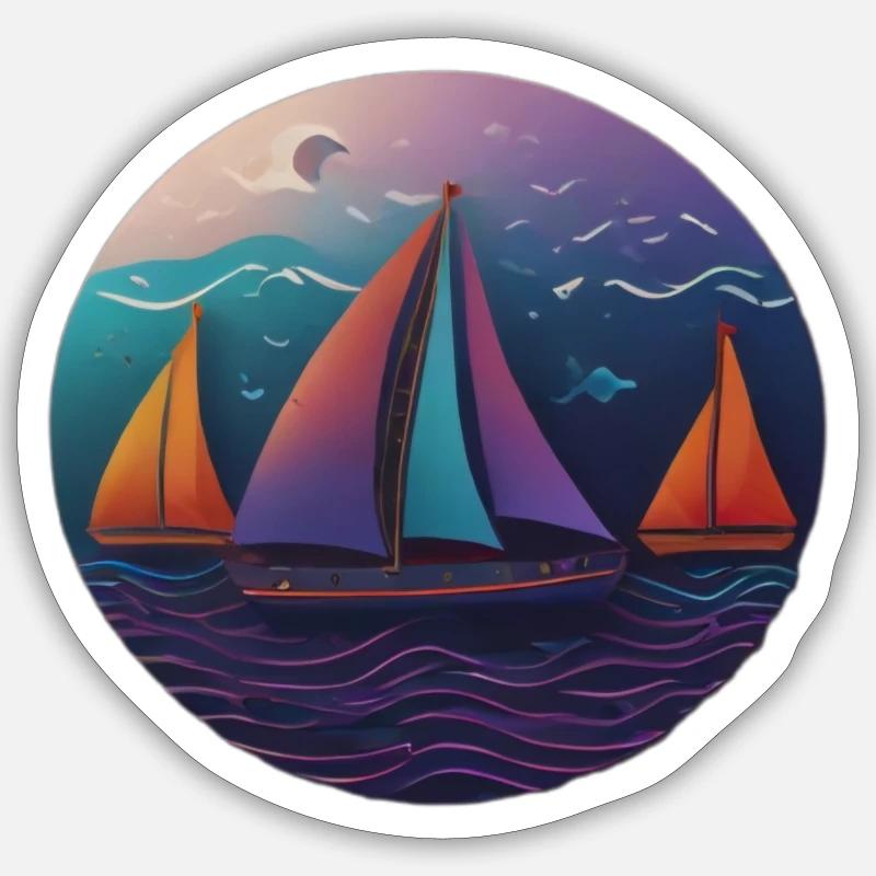 Regatta 2 - Sticker Größe S (10 x 10 cm) - Mattweiß