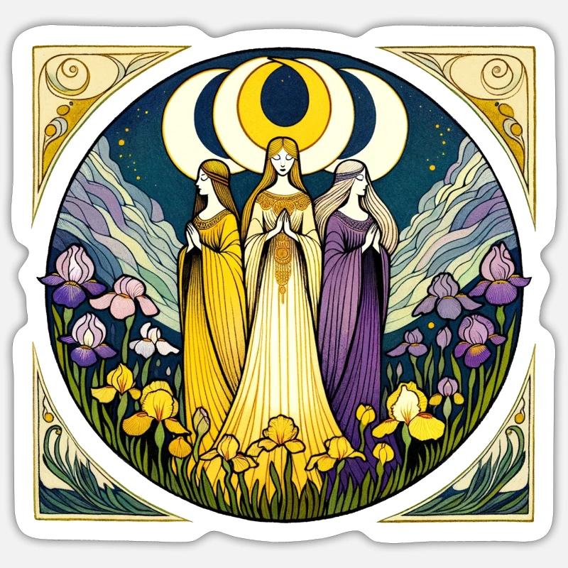Triple Déesse - Sticker taille S (10 x 10 cm) - blanc mat
