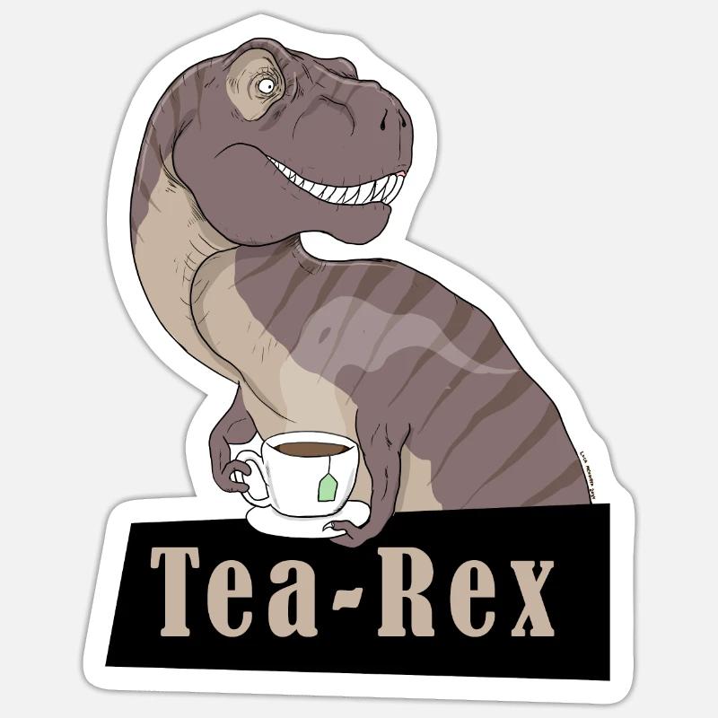 TEA-REX - Sticker size S (10 x 10 cm) - white matte