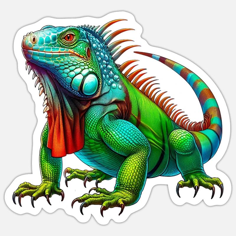 Iguana - Sticker size S (10 x 10 cm) - white matte