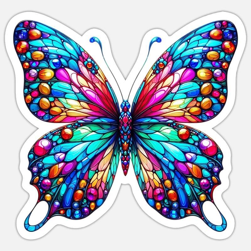 Butterfly - Sticker size S (10 x 10 cm) - white matte
