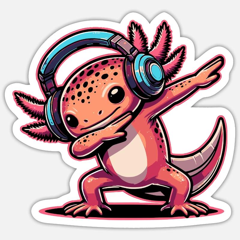 Tamponner l’axolotl - Sticker taille S (10 x 10 cm) - blanc mat