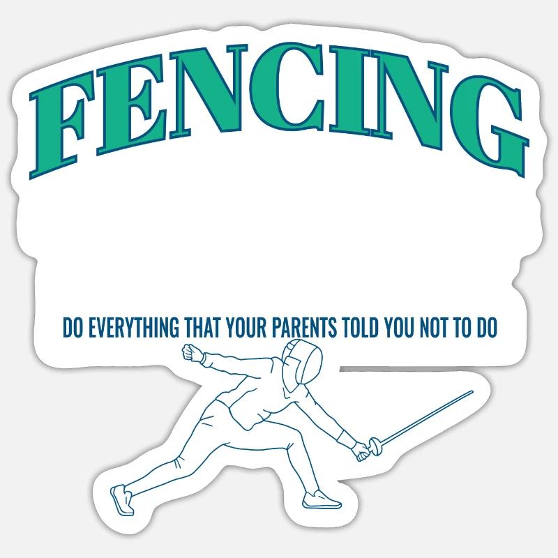 Drôle Escrime Athlète Entraîneur Épée Combat Combat - Sticker taille S (10 x 10 cm) - blanc mat
