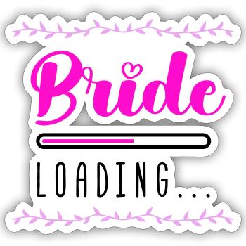 bride loading - Sticker Größe S (10 x 10 cm) - Mattweiß - Vorne
