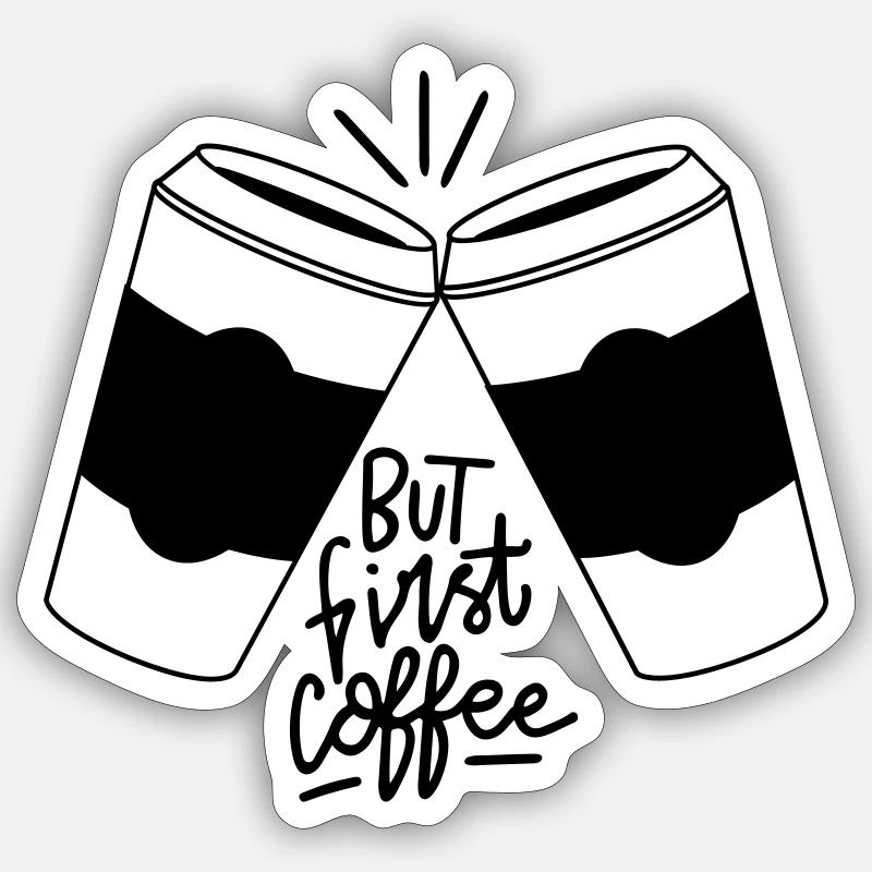 Coffee Time Double Pack - Sticker size S (10 x 10 cm) - white matte