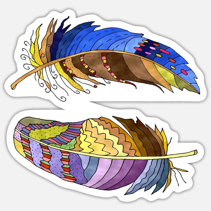 Feder - Sticker Größe S (10 x 10 cm) - Mattweiß
