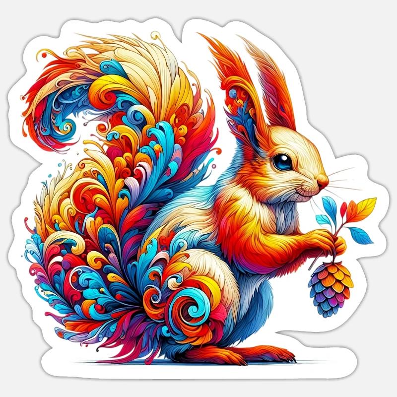 Squirrel - Sticker size S (10 x 10 cm) - white matte