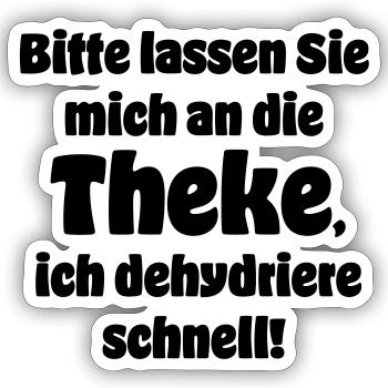 An die Theke - Sticker Größe S (10 x 10 cm) - Mattweiß - Vorne
