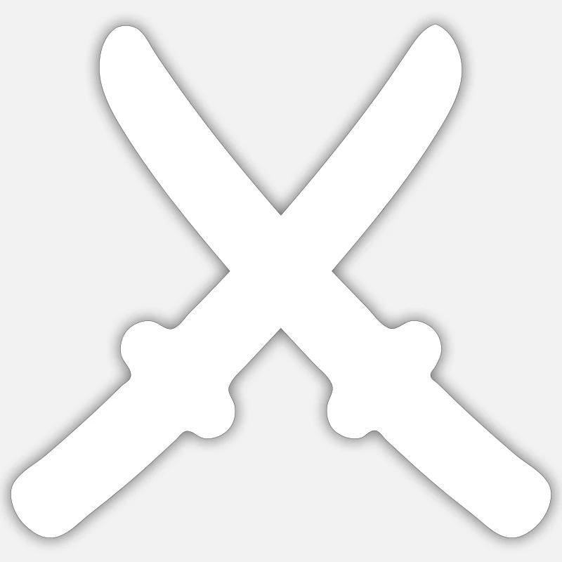 Samurai Sword Symbol - Sticker size S (10 x 10 cm) - white matte