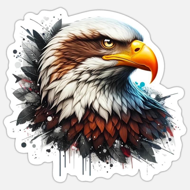 Eagle - Sticker size S (10 x 10 cm) - white matte