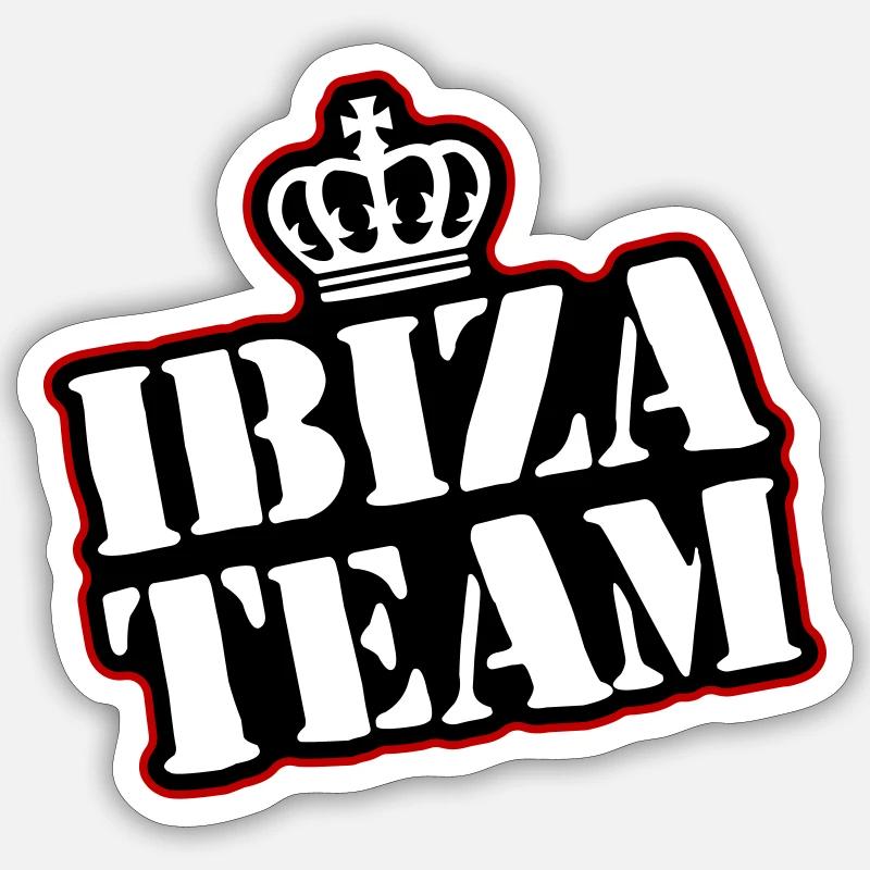 Équipe d’Ibiza - Sticker taille S (10 x 10 cm) - blanc mat