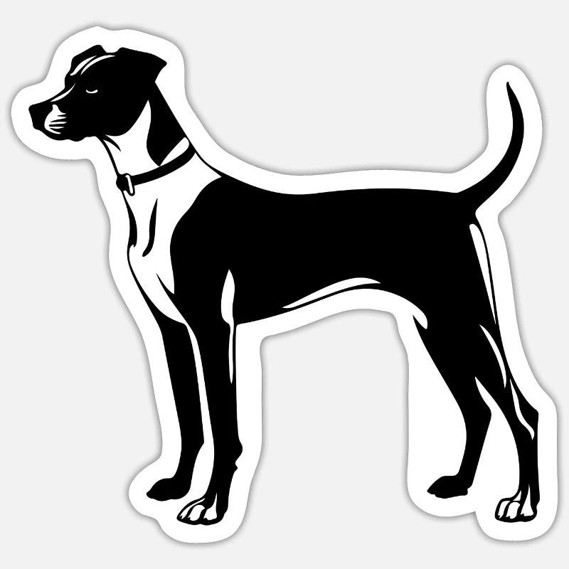 Chien whippet - Sticker taille S (10 x 10 cm) - blanc mat