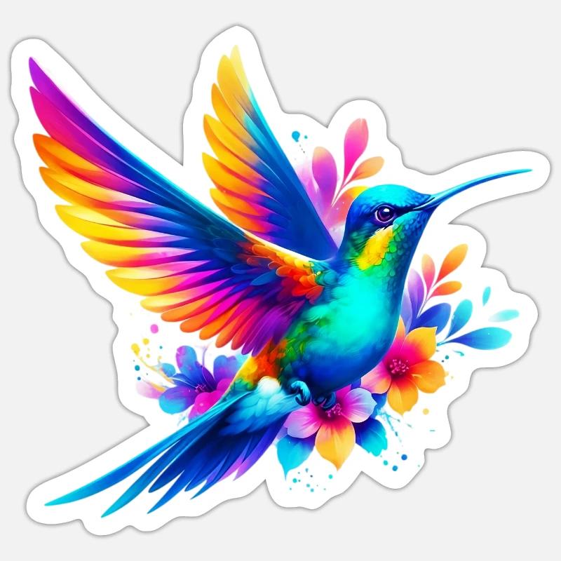 Kolibri - Sticker Größe S (10 x 10 cm) - Mattweiß