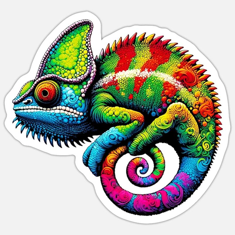Chameleon - Sticker size S (10 x 10 cm) - white matte