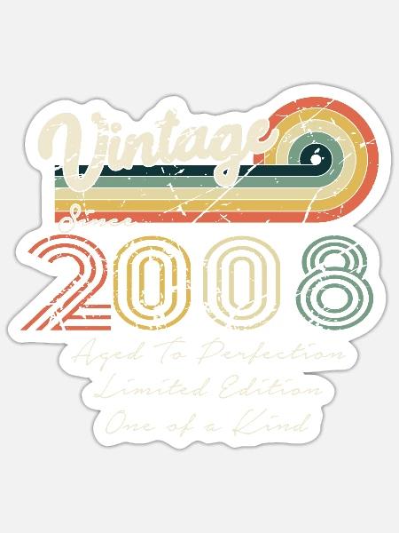 2008 Jahrgang Klassiker 2008 - Sticker Größe S (10 x 10 cm) - Mattweiß
