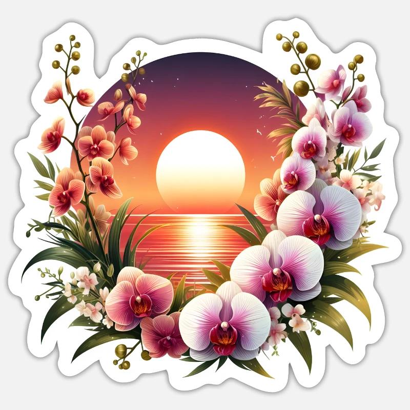 Orchid Sunset - Sticker size S (10 x 10 cm) - white matte