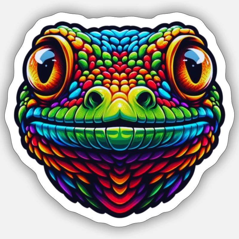 gecko - Sticker taille S (10 x 10 cm) - blanc mat