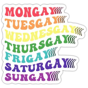 Sei du LGBTQ Schwul Lesbisch Bi Trans Stolz Bunt - Sticker Größe S (10 x 10 cm) - Mattweiß - Vorne