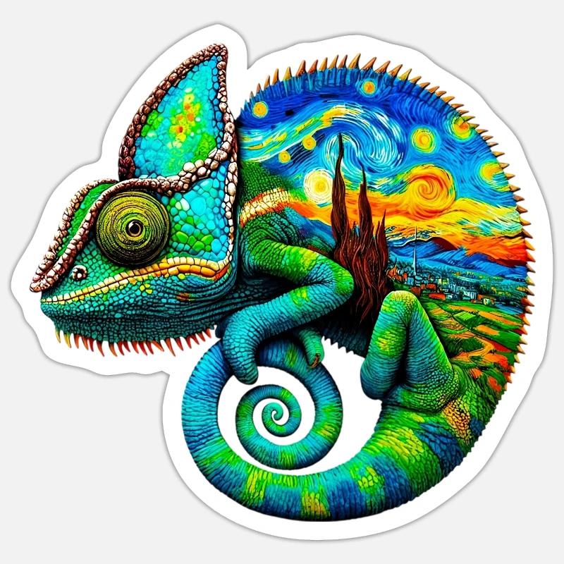 Van Gogh Caméléon Sticker taille S (10 x 10 cm)