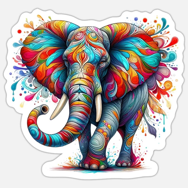 Elephant - Sticker size S (10 x 10 cm) - white matte