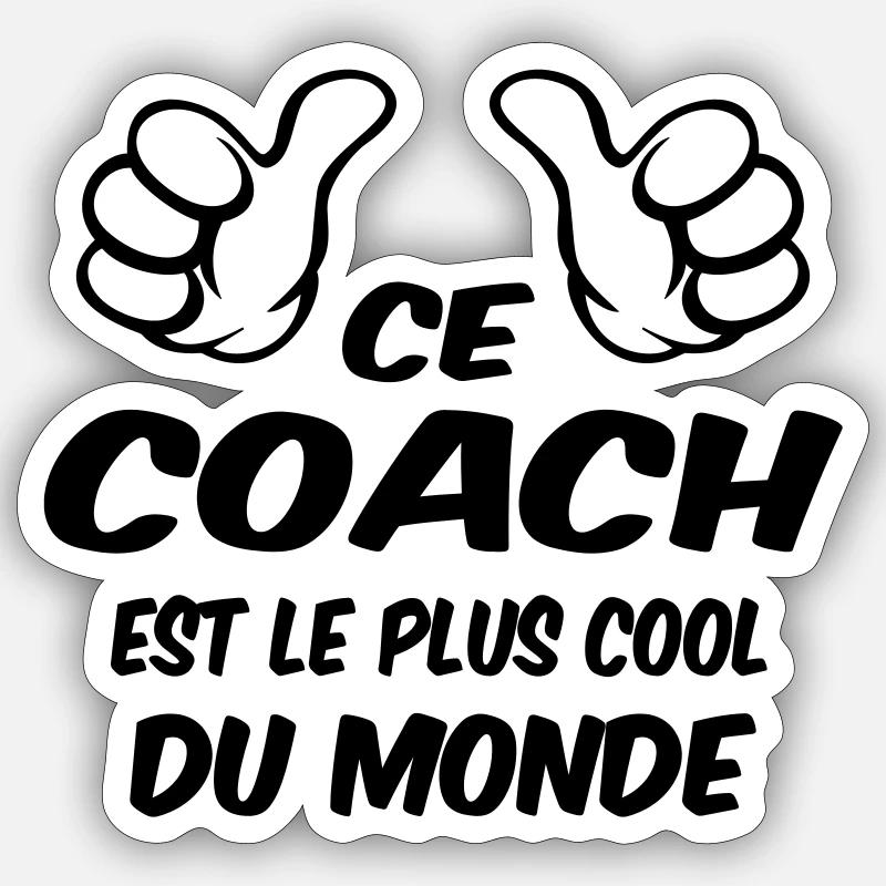 MEILLEUR COACH - Sticker taille S (10 x 10 cm) - blanc mat
