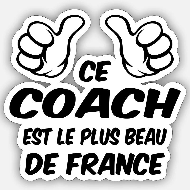 MEILLEUR COACH 1t5 - Sticker taille S (10 x 10 cm) - blanc mat
