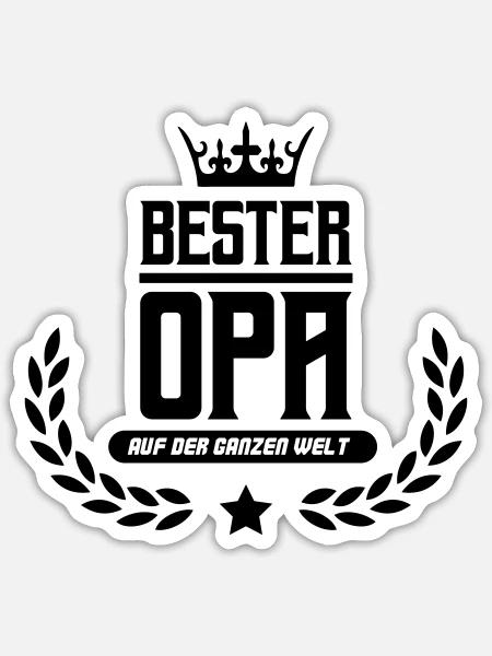 bester opa der welt - Sticker Größe S (10 x 10 cm) - Mattweiß