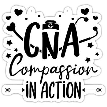 CNA Nursing Certified Nurse Assistant Life Gifts - Sticker Größe S (10 x 10 cm) - Mattweiß - Vorne