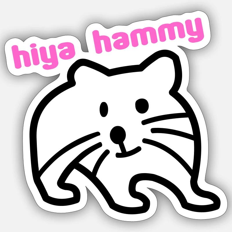 hiya hammy - Sticker size S (10 x 10 cm) - white matte