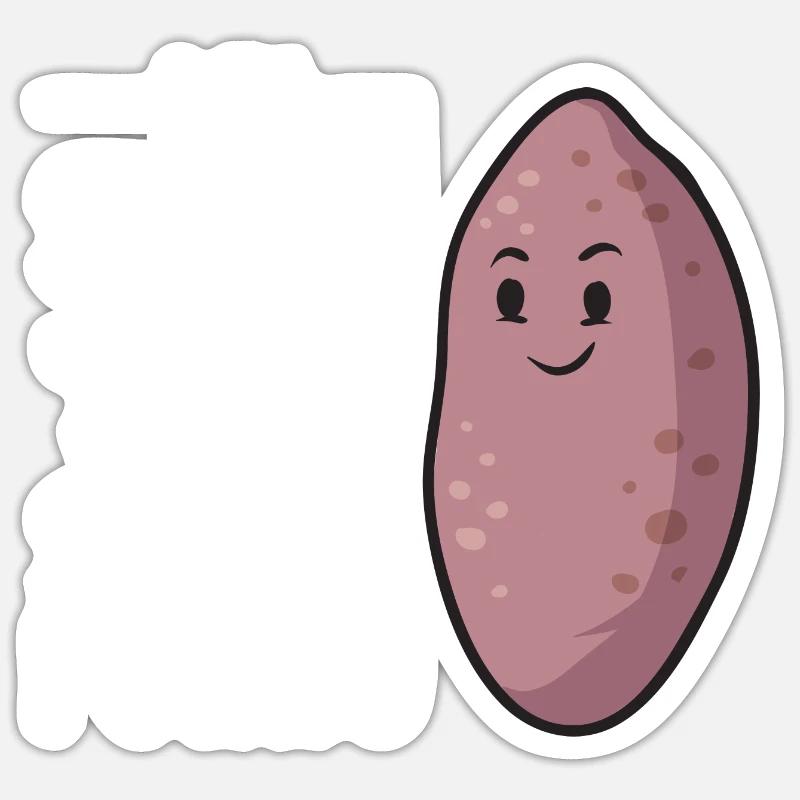Légumes-racines de patates douces - Sticker taille S (10 x 10 cm) - blanc mat
