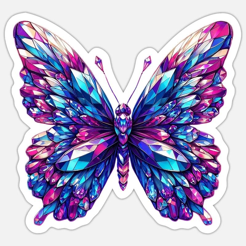 Crystal Butterfly - Sticker size S (10 x 10 cm) - white matte