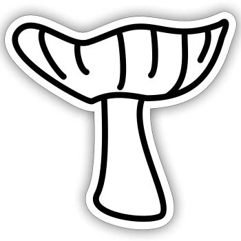 Champignon - Sticker taille S (10 x 10 cm) - blanc mat - Devant
