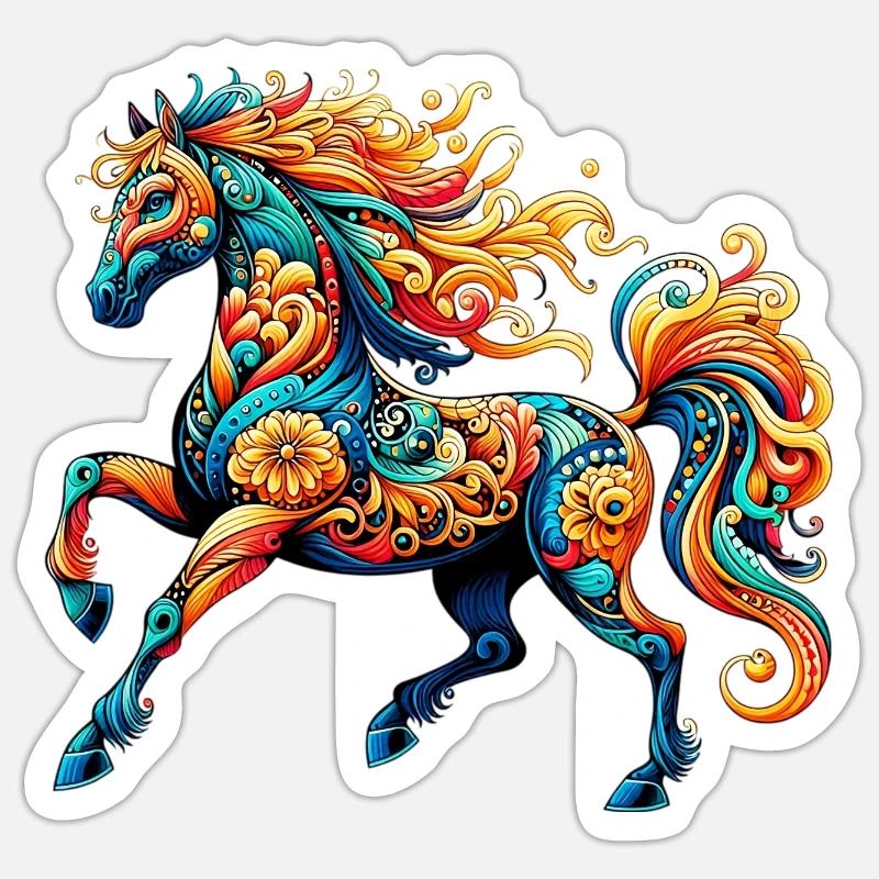 Pferd - Sticker Größe S (10 x 10 cm) - Mattweiß