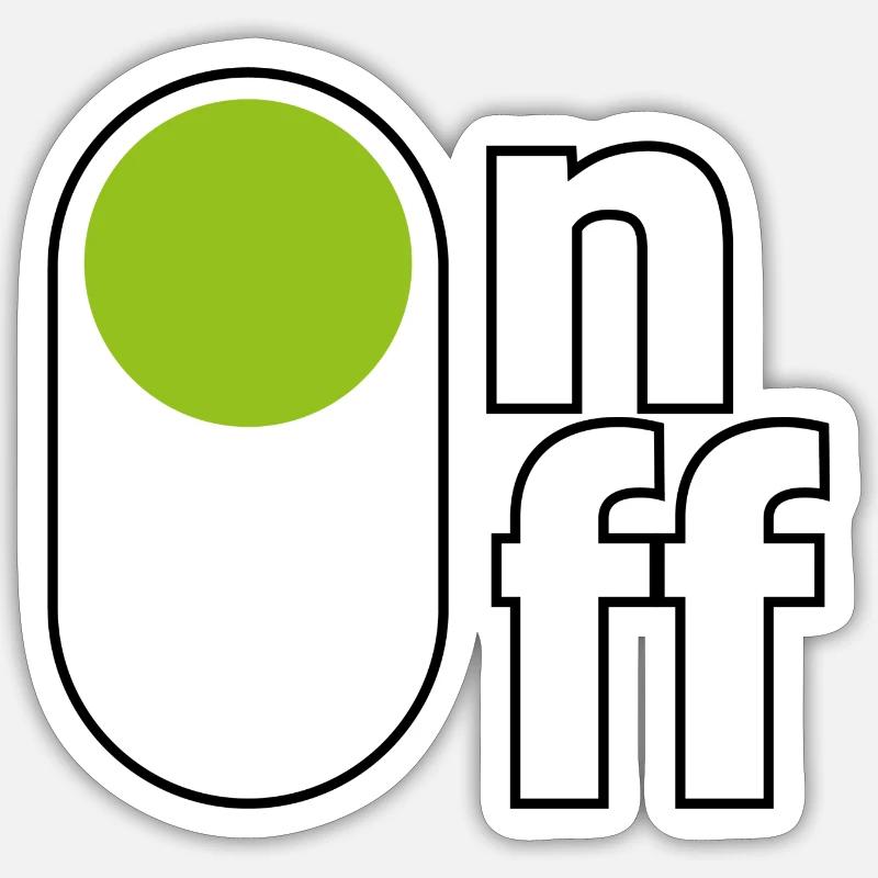 On/off Sticker Größe S (10 x 10 cm)